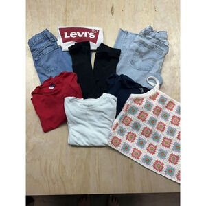 Levi Old Navy Bundle girls clothes lot Size 7/8 10/12 Jeans Shirts Sweater